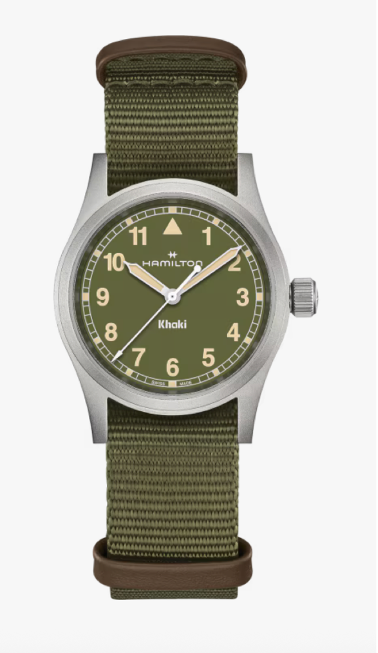 Hamilton Khaki Field Quartz Textile Strap 33 MM Green Dial Watch H69301960