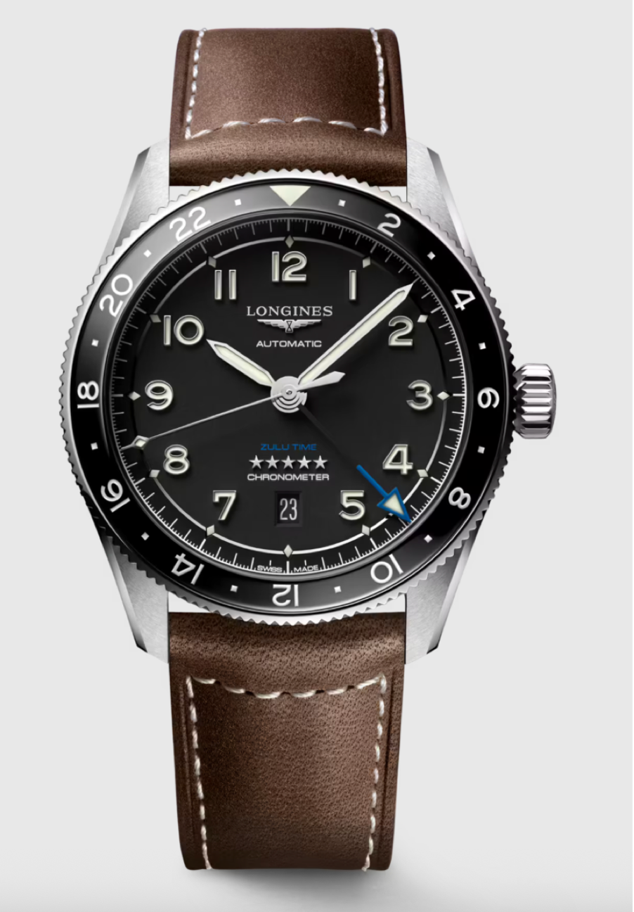 Longines Spirit Zulu Time Automatic 42 MM Black Matt Dial Watch L38124532
