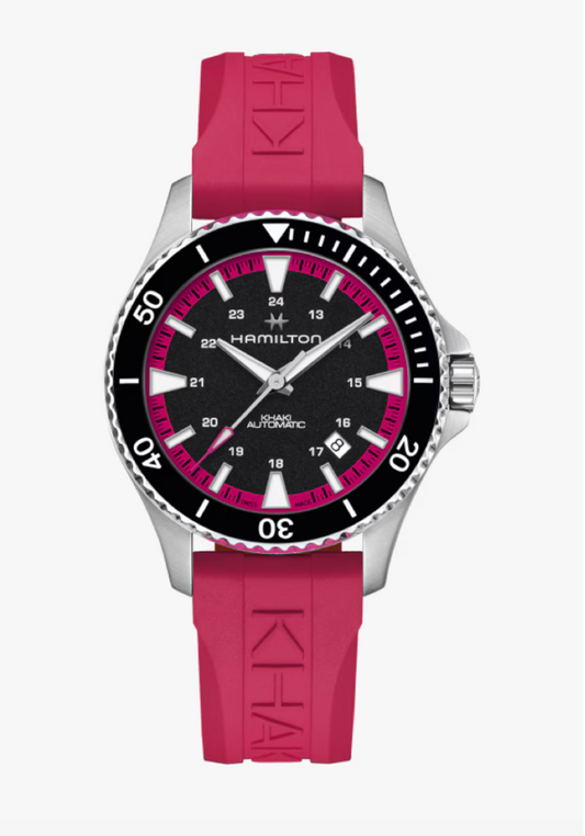 Hamilton Khaki Navy Scuba Automatic 40 MM Black and Pink Watch H82395330