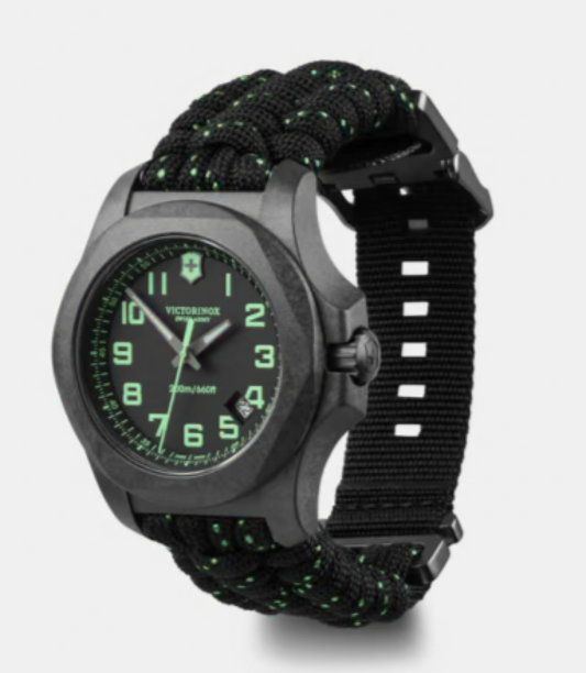 Victorinox I.N.O.X. Carbon 43 MM Black Bracelet Black Dial Watch 241859