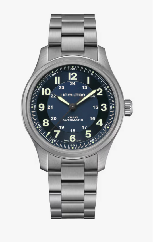 Hamilton Khaki Field Titanium Automatic 42 MM Blue Dial Watch H70545140