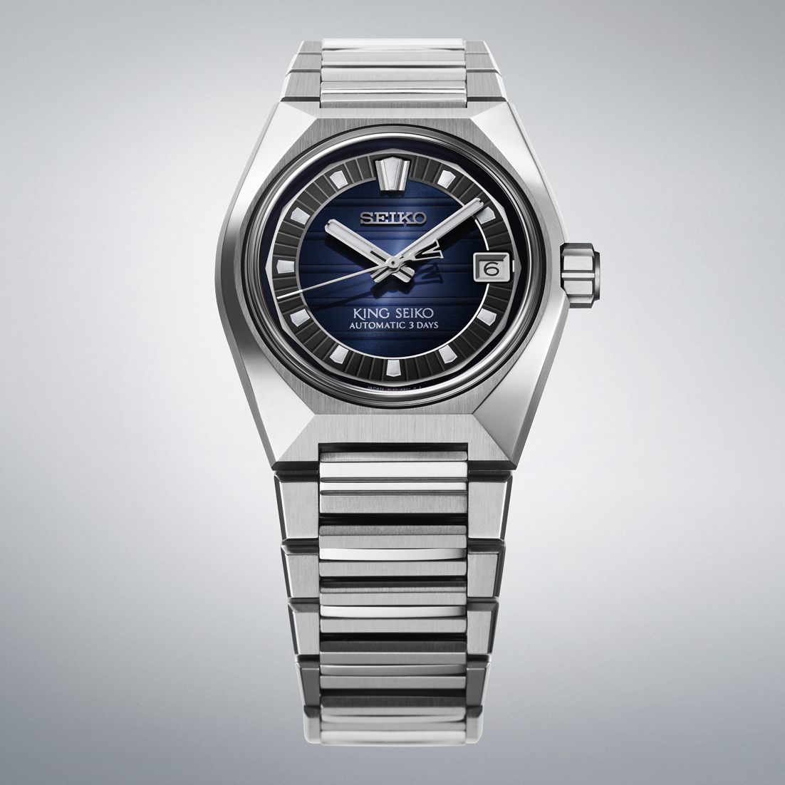 King Seiko VANAC 41 MM Stainless Steel Automatic Blue Dial Watch SLA085J1