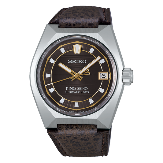 King Seiko VANAC 41 MM Stainless Steel Automatic Brown Dial Watch SLA093J1