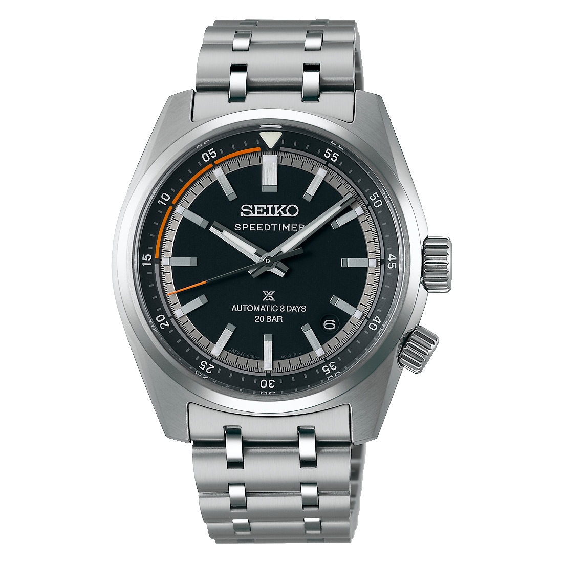 Seiko Prospex Speedtimer Stainless Steel Automatic 39.5 MM Black Dial Watch SPB515J1