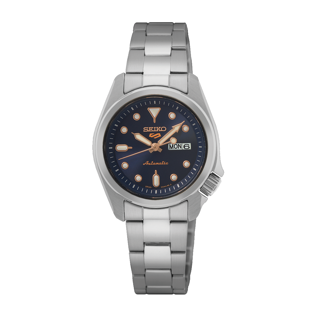 Seiko 5 Sports SKX Series 28 MM Navy Blue Dial Stainless Steel Automatic Watch SRE003K1