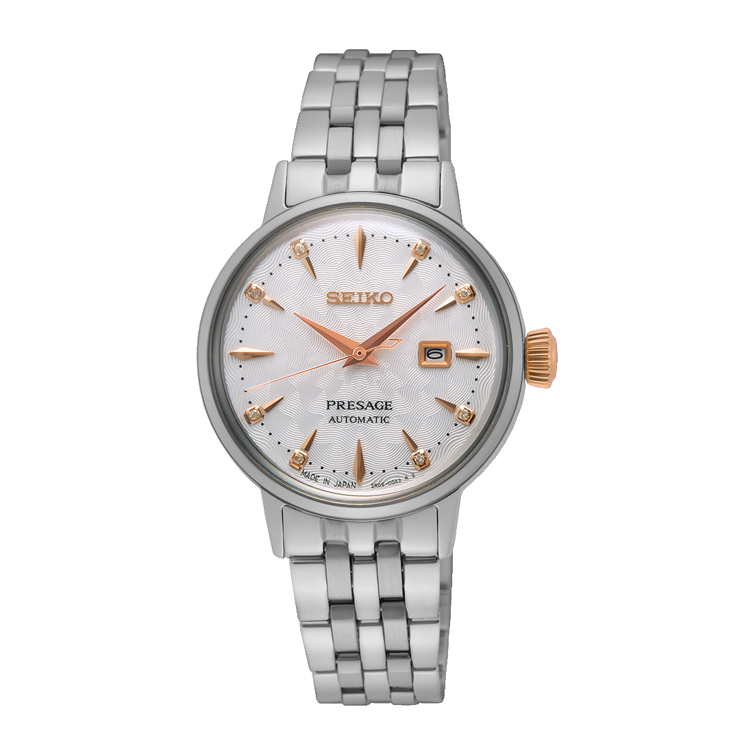 Seiko Presage Cocktail Time Automatic 30.3 MM Stainless Steel White Dial Watch SRE009J1