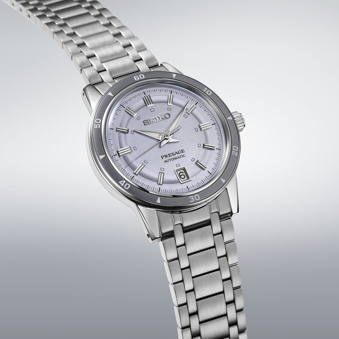 Seiko Presage 60's Style Stainless Steel 39.5 MM Automatic Watch SRPL73J1