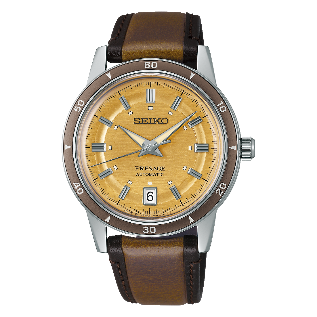 Seiko Presage 60's Style Stainless Steel 39.5 MM Automatic Watch SRPL75J1