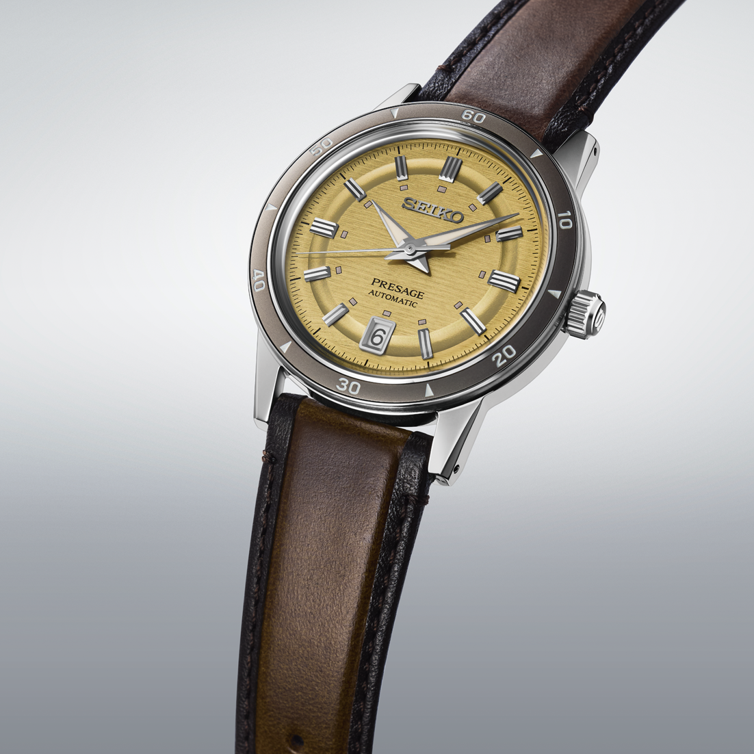Seiko Presage 60's Style Stainless Steel 39.5 MM Automatic Watch SRPL75J1