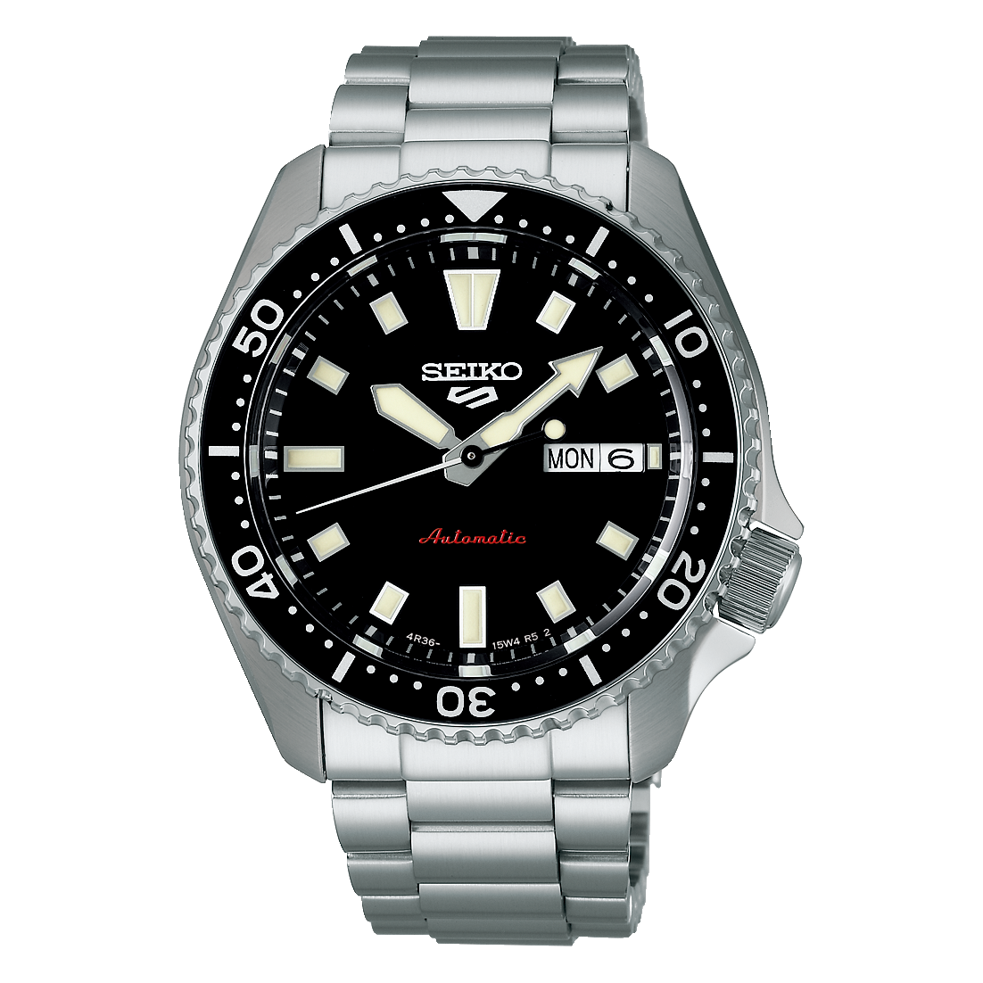 Seiko SKX 5 Sports Series 42.5 MM Stainless Steel Black Dial Automatic Watch SRPL85K1
