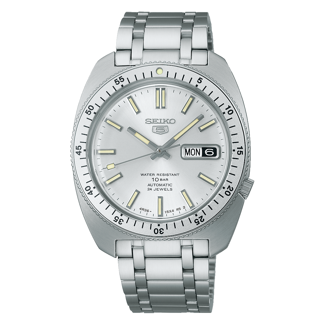 Seiko SKX 5 Sports Series 38.2 MM SS Silver Dial Automatic Watch SRPL91K1