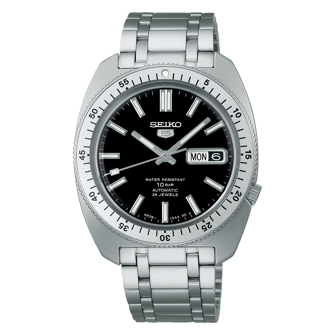 Seiko SKX 5 Sports Series 38.2 MM Stainless Steel Black Dial Automatic Watch SRPL93K1