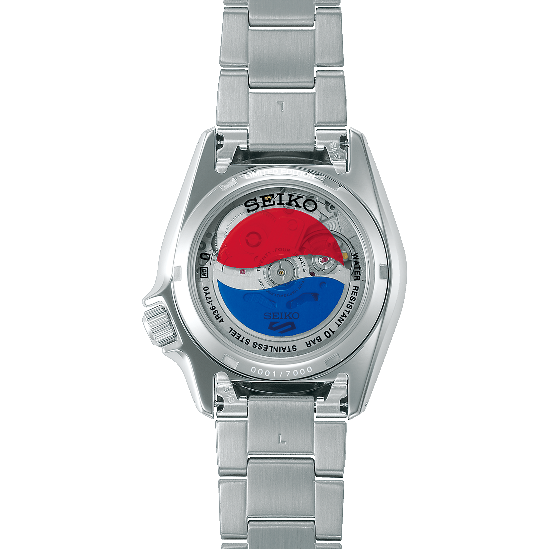 Seiko 5 Sports x Pepsi® Limited Edition 38 MM SS Silver Dial Watch SRPL99K1