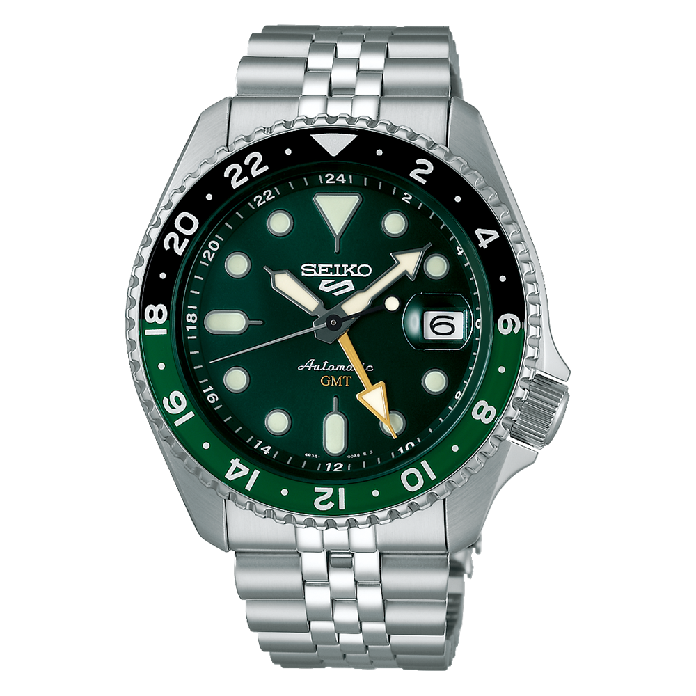 Seiko 5 Sport SKX Series 42.5 MM GMT SS Green Dial Automatic Watch SSK035K1