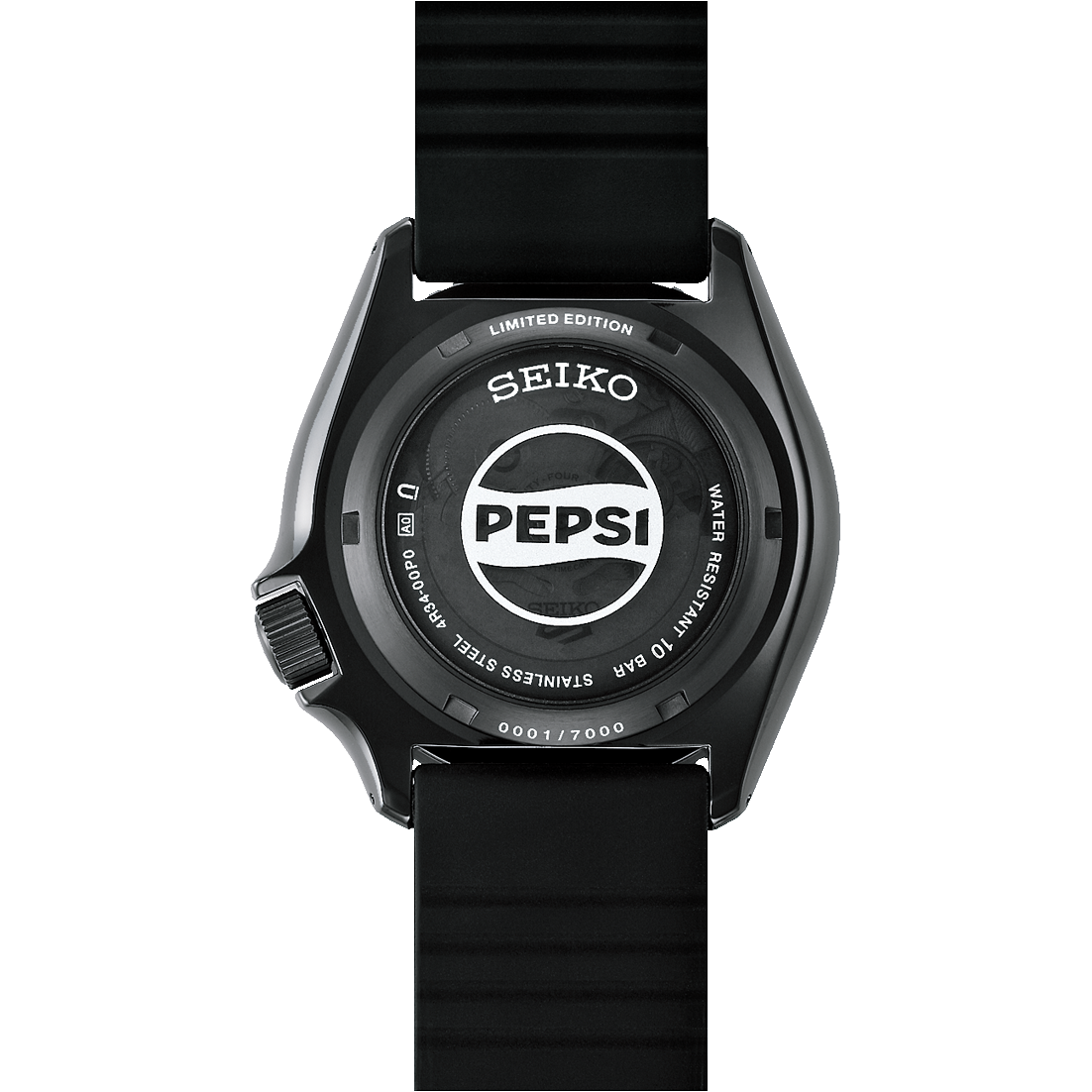 Seiko 5 Sports x Pepsi® Limited Edition 38 MM SS Black Dial Watch SSK047K1