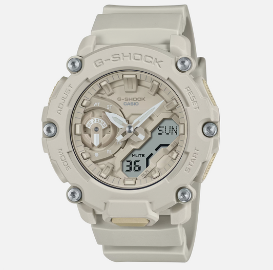 Casio G-Shock Analog Digital Beige Resin Watch - GA-2200NC-7