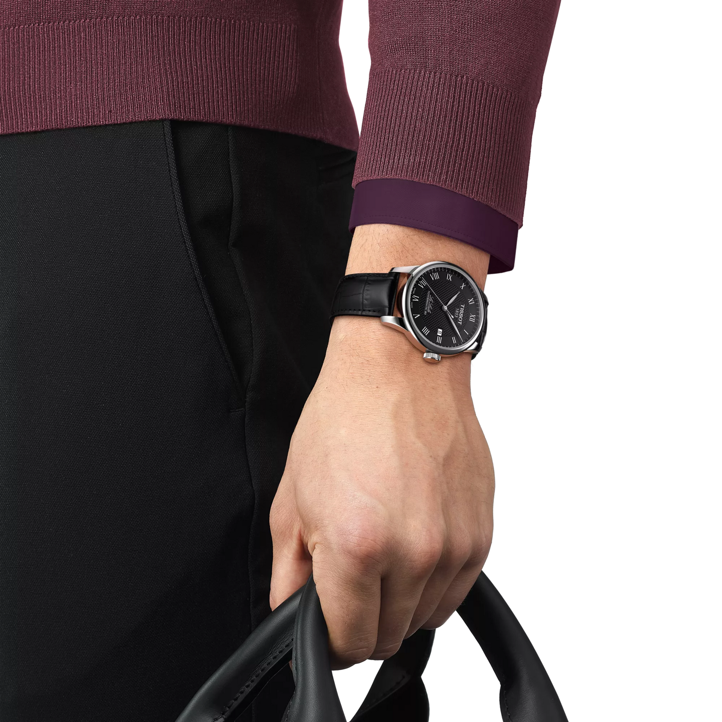 Tissot Le Locle Powermatic 80 39.3 MM SS Automatic Black Dial Watch T006.407.16.053.00