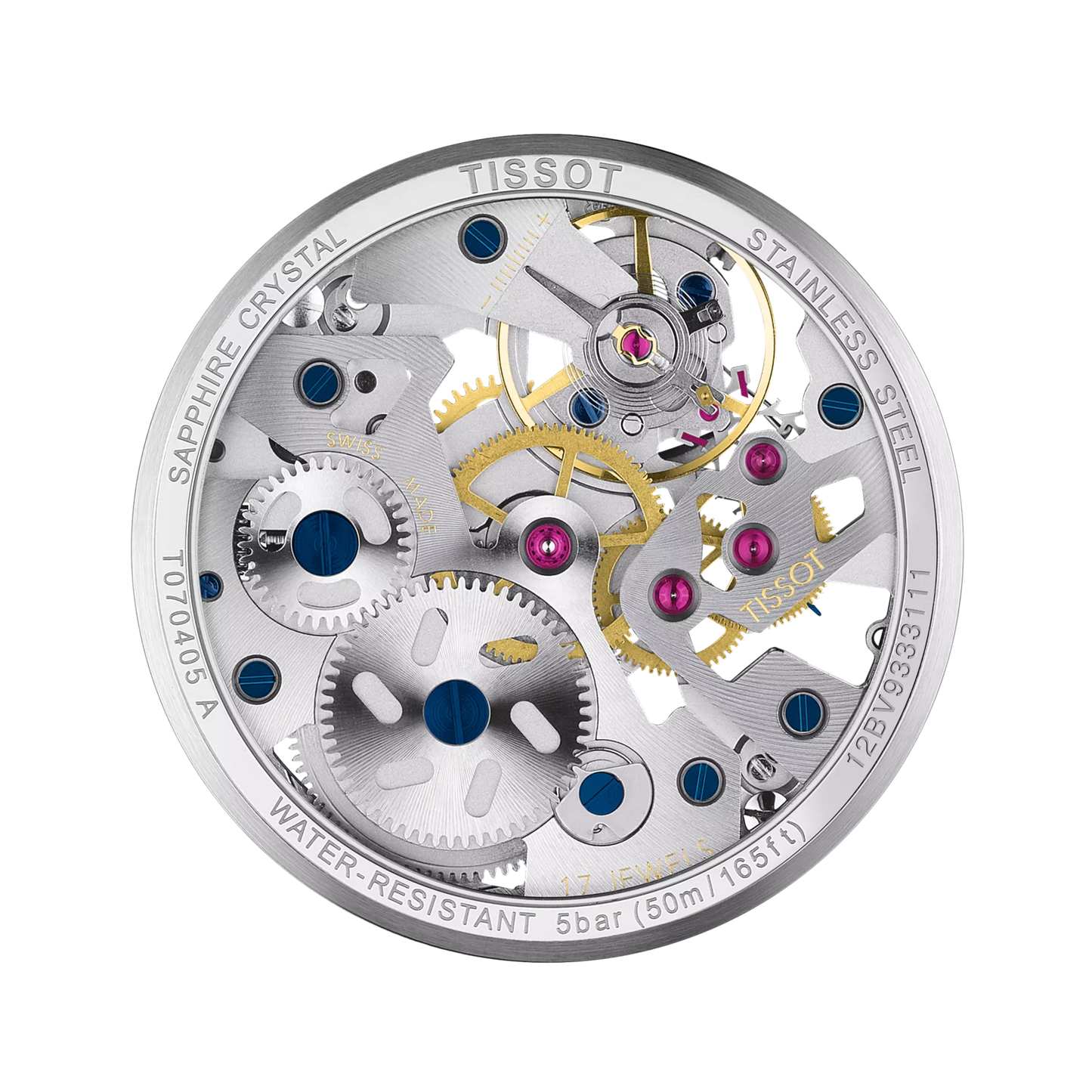 Tissot T-Complication Squelette 43 MM SS Transparent Watch T070.405.16.411.00