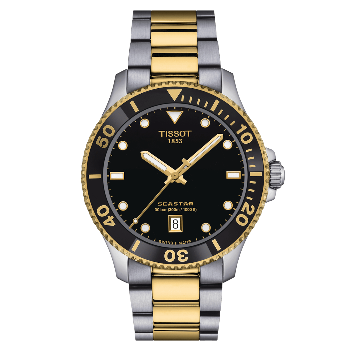 TISSOT SEASTAR 1000 40MM SS QUARTZ BI COLOR WATCH T120.410.22.051.00