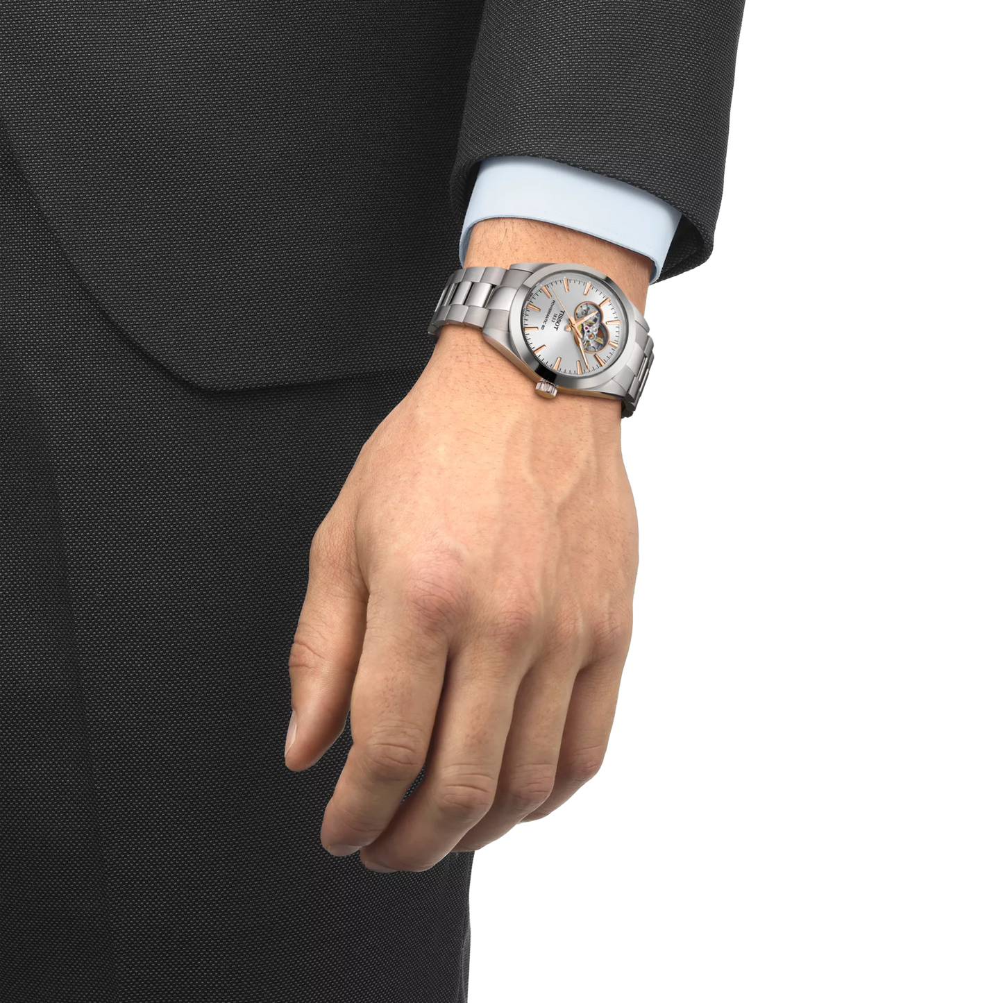 Tissot Gentleman Powermatic 80 Open Heart 40 MM SS Automatic Silver Dial Watch T127.407.11.031.01