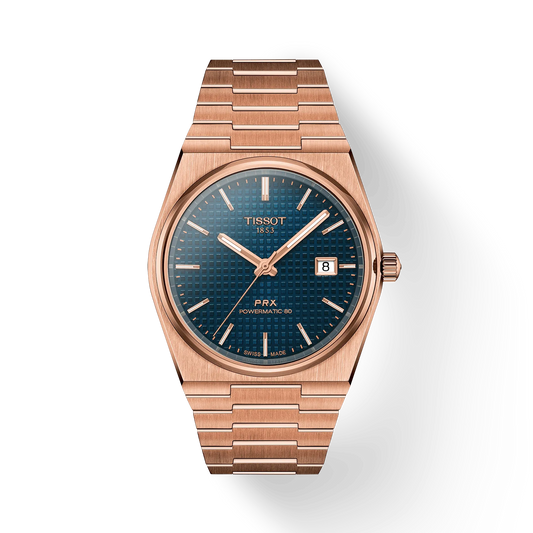 Tissot PRX Powermatic 80 Rose Gold 40 MM Automatic Blue Dial Watch T137.407.33.041.00