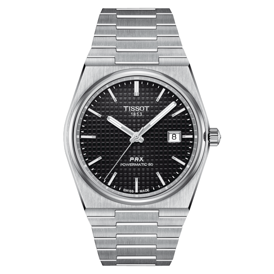 TISSOT PRX POWERMATIC 80 SS 40 MM BLACK DIAL AUTOMATIC WATCH T137.407.11.051.00