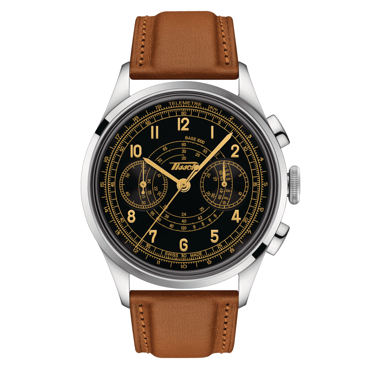 Tissot Telemeter 1938 42 MM SS Automatic Black Dial Watch T142.462.16.052.00