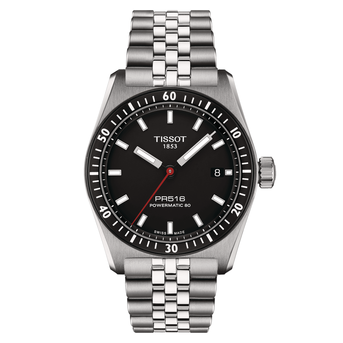 Tissot PR516 Powermatic 80 38 MM SS Automatic Black Dial Watch T149.407.11.051.00