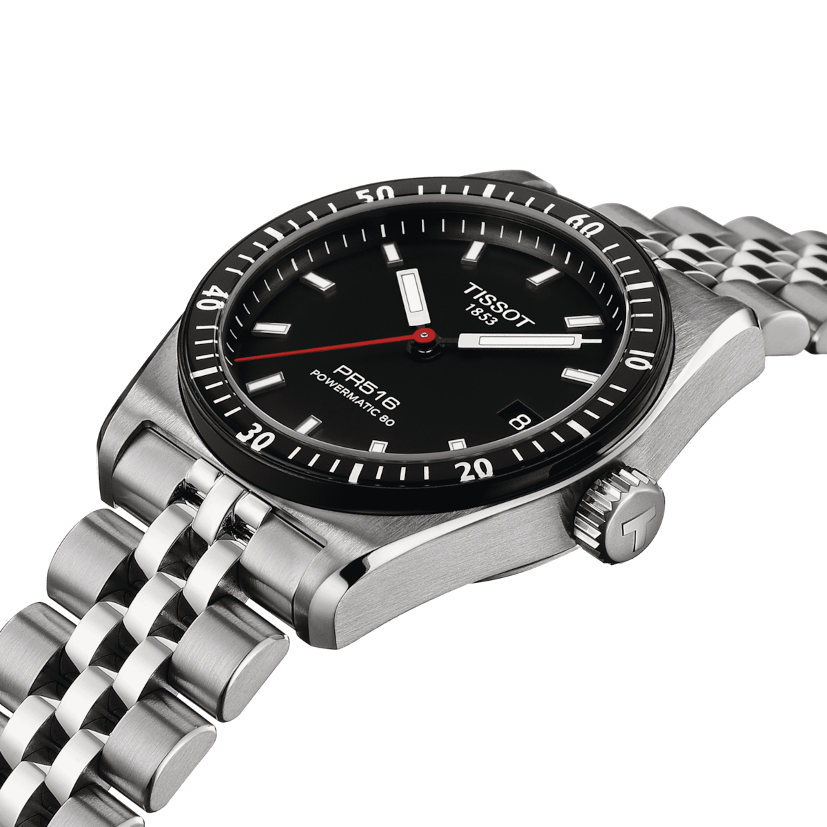 Tissot PR516 Powermatic 80 38 MM SS Automatic Black Dial Watch T149.407.11.051.00