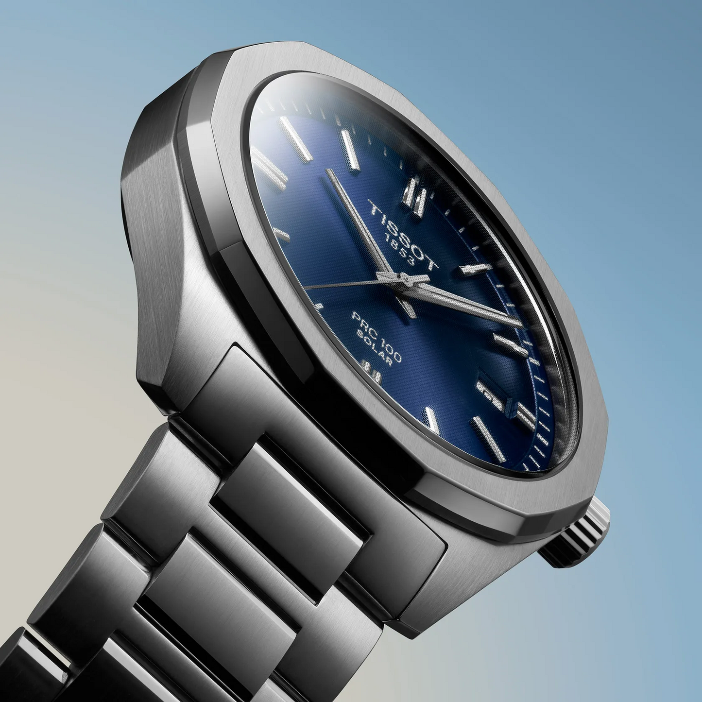 Tissot PRC 100 Solar-Powered Quartz 39 MM Blue Dial Watch T151.422.11.041.00