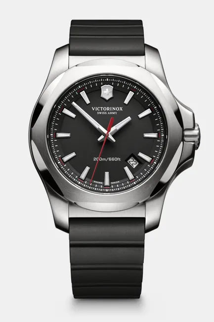 Victorinox I.N.O.X. Analog Quartz 43 MM Black Matt Dial Watch 241682.1