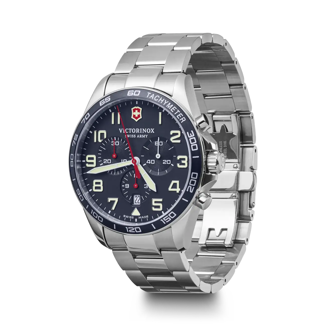 Victorinox FieldForce Sport Chronograph 42 MM Analog Quartz Blue Dial Watch 241857
