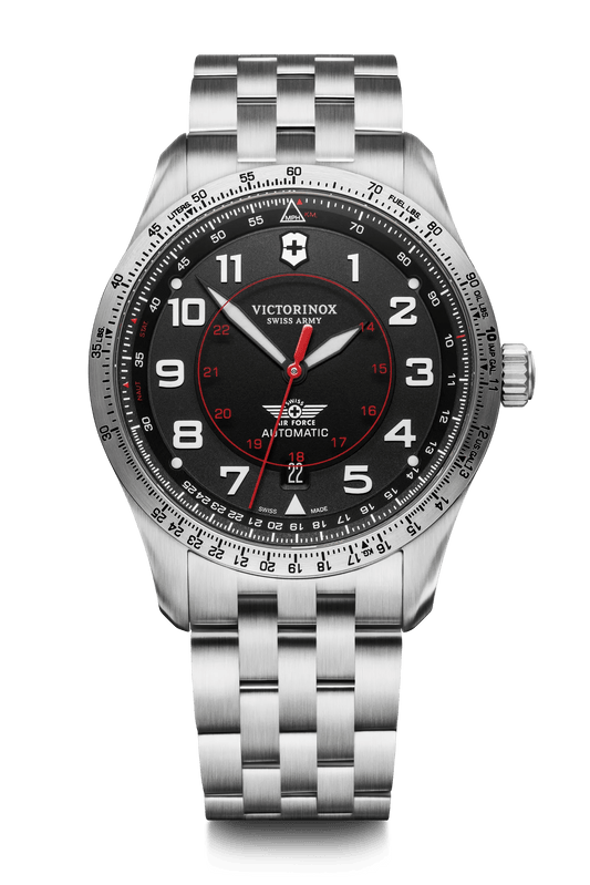 Victorinox AirBoss Mechanical 42 MM Stainless Steel Black Dial Watch 241888