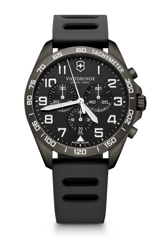 Victorinox Fieldforce Sport Chronograph 42 MM SS Black Matt Dial Watch 241926.1