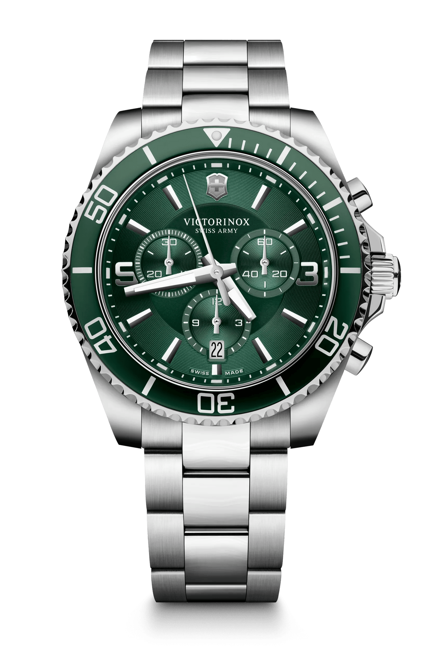 Victorinox Maverick Chronograph 43 MM SS Analog Quartz Green Dial Watch 241946