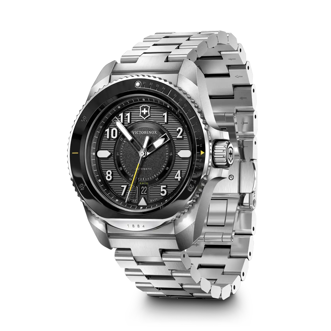 Victorinox Journey 1884 Automatic 43 MM SS Black Dial Watch 241981