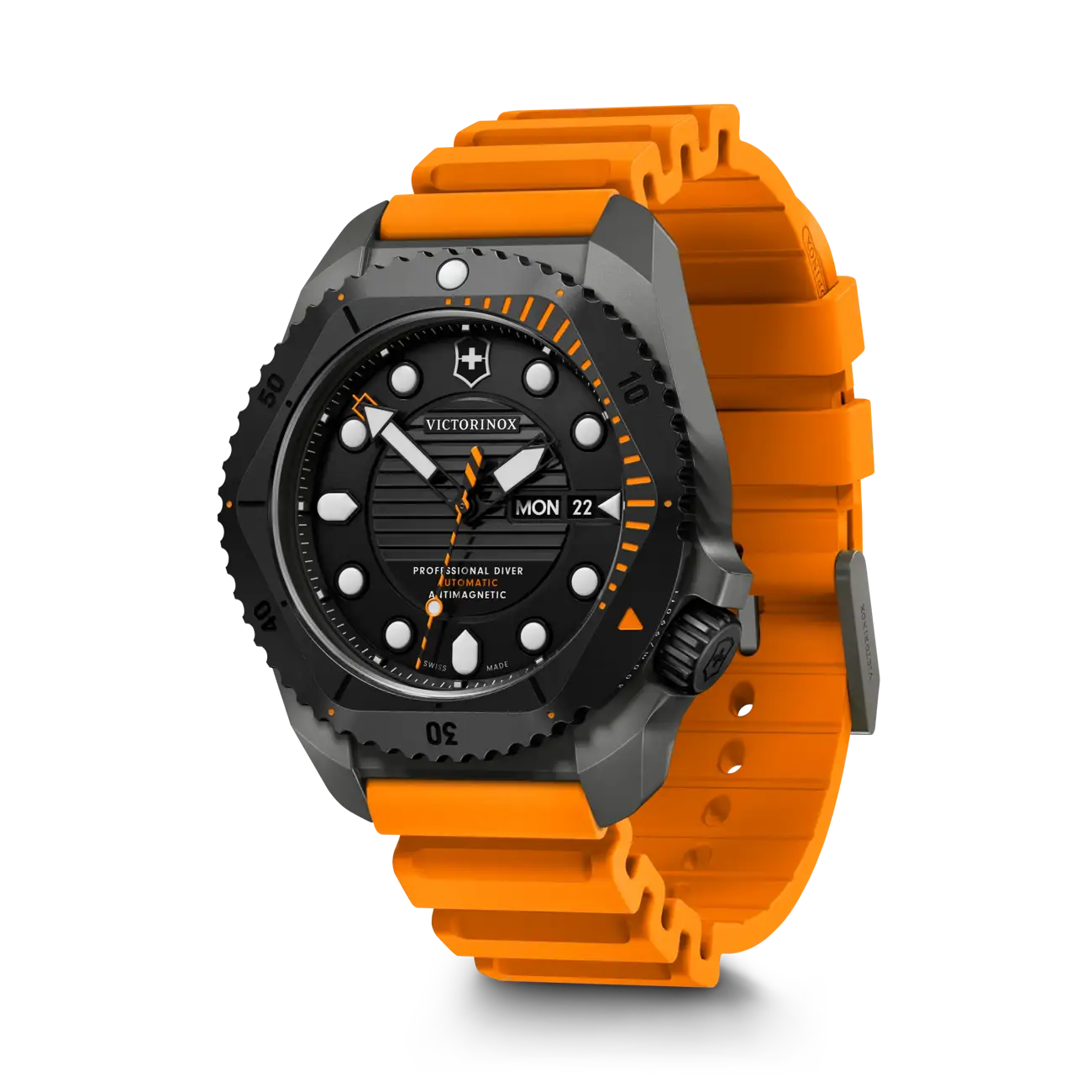 Victorinox Dive PRO Automatic 43 MM Orange Bracelet Black Matt Dial Watch 241996