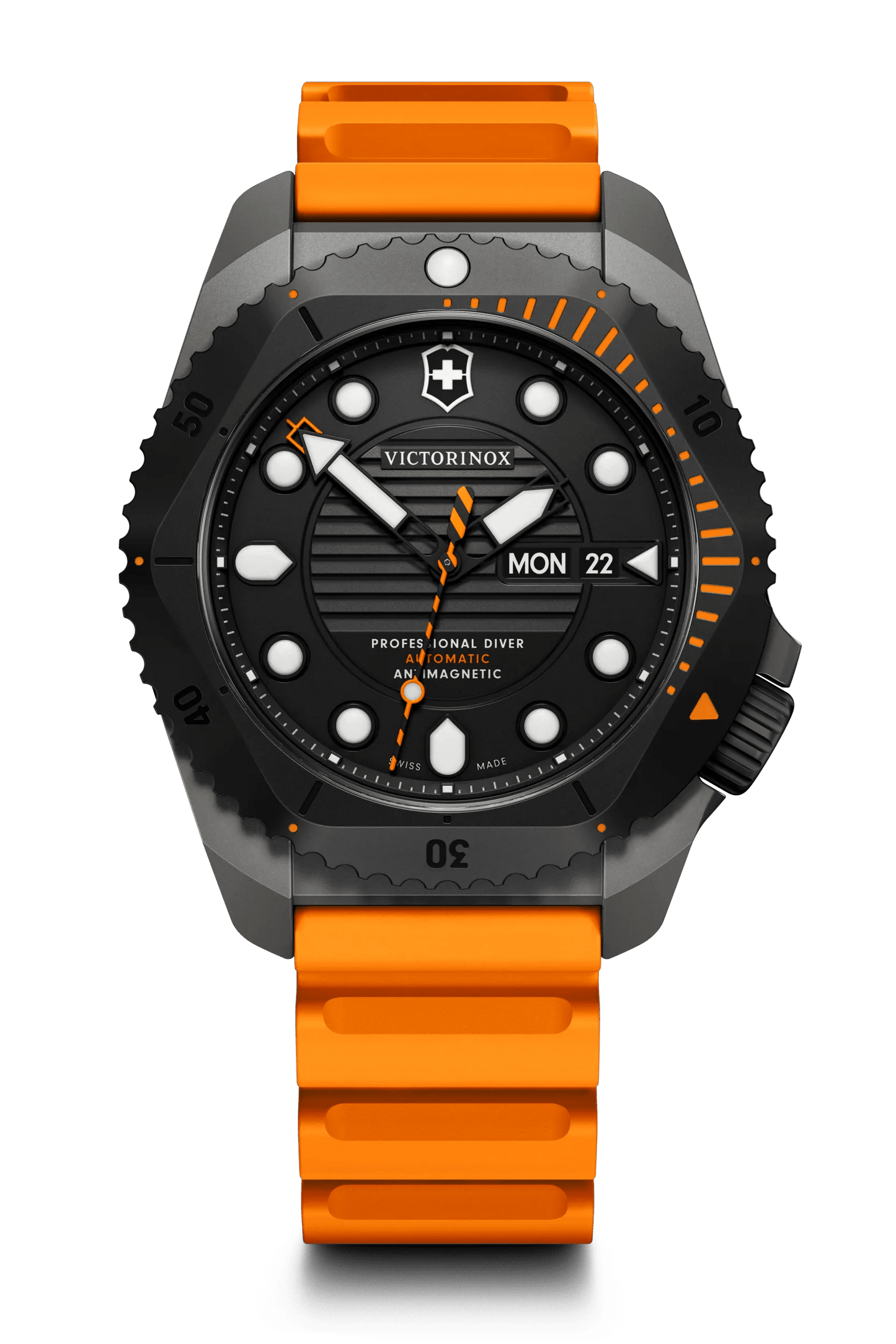 Victorinox Dive PRO Automatic 43 MM Orange Bracelet Black Matt Dial Watch 241996
