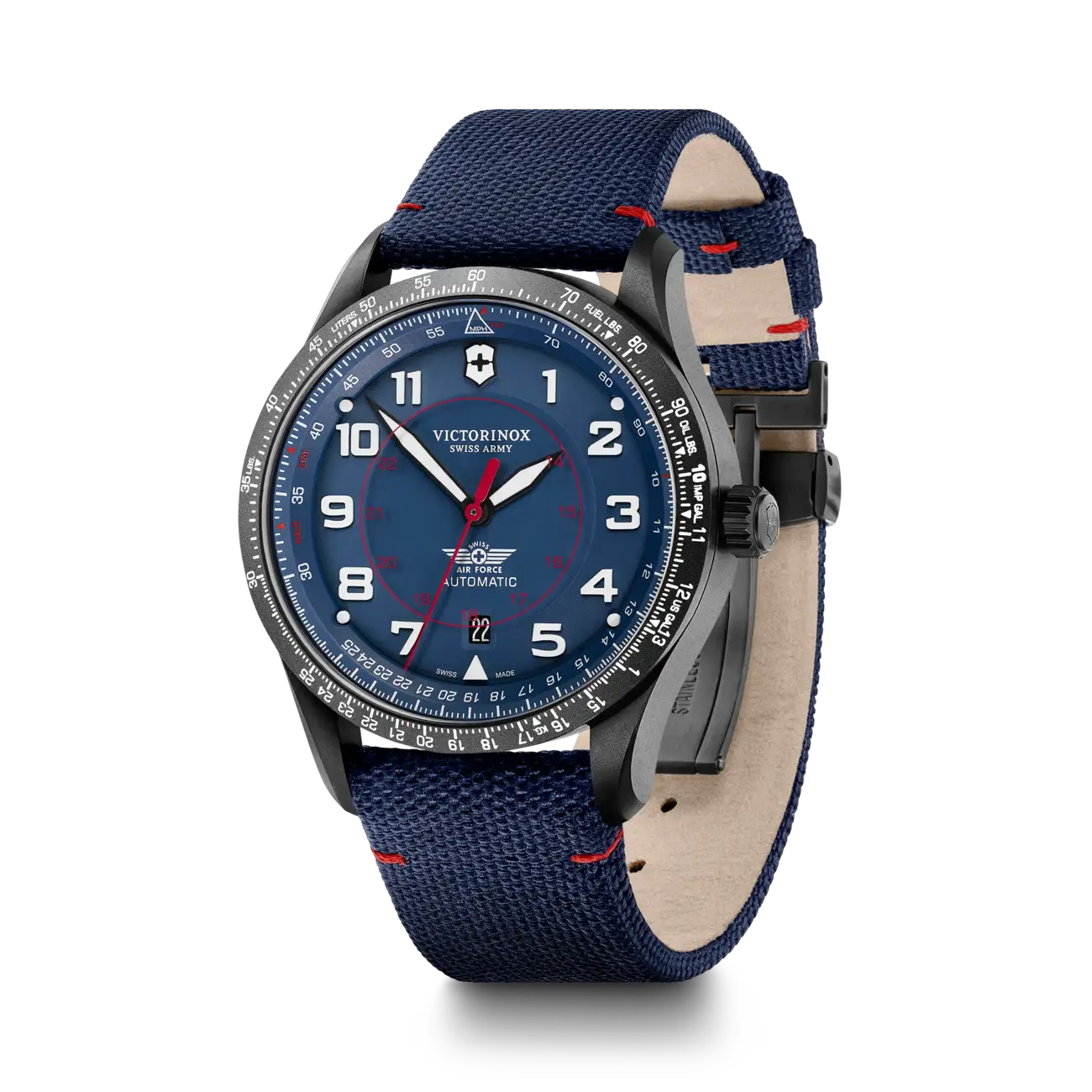 Victorinox AirBoss Mechanical 42 MM Stainless Steel Blue Dial Watch 241998