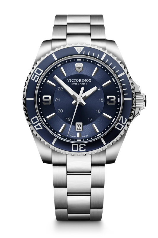 Victorinox Maverick Large Analog Quartz 43 MM SS Blue Dial Watch 242007