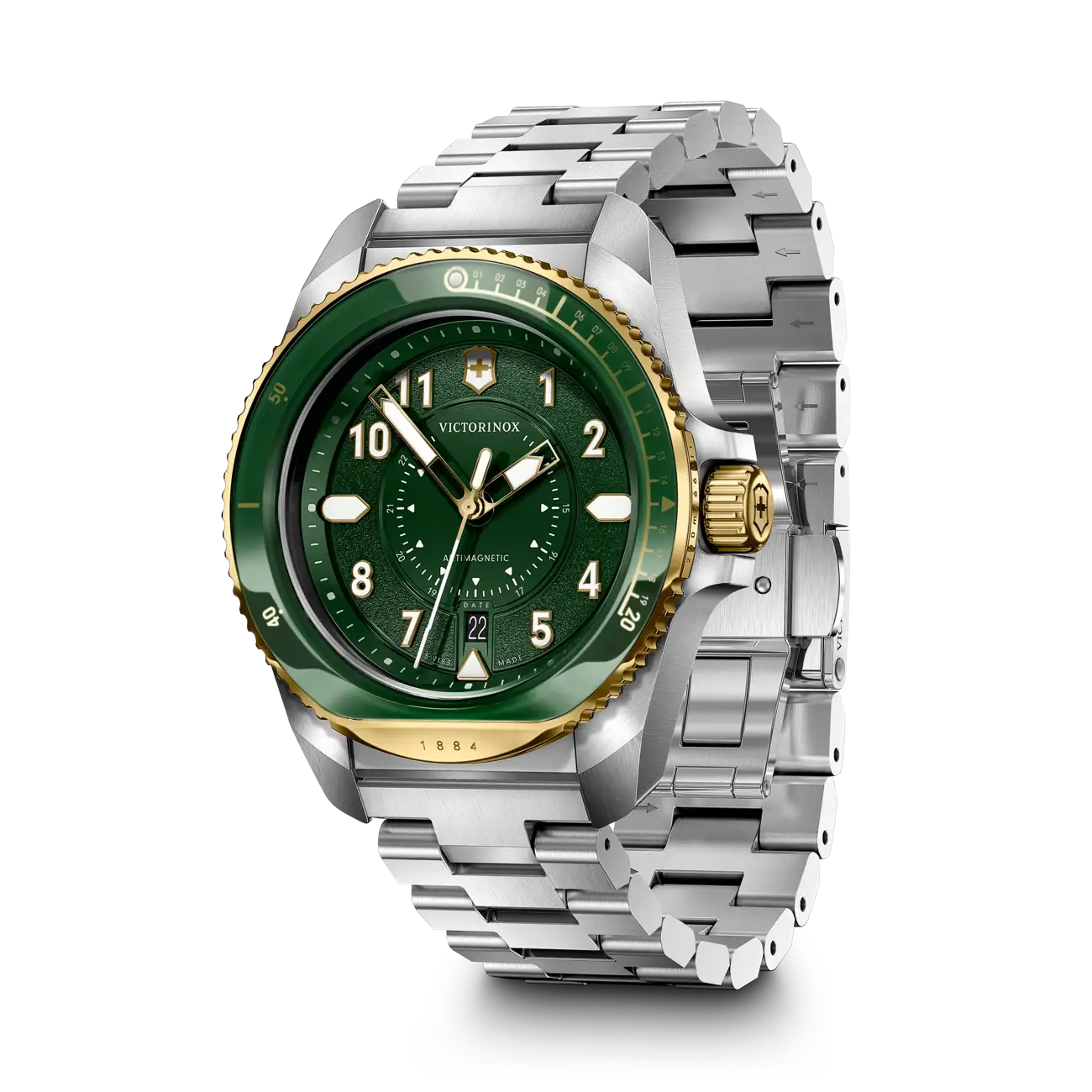 Victorinox Journey 1884 Antimagnetic Protection Quartz 43 MM SS Green Dial Watch 242012