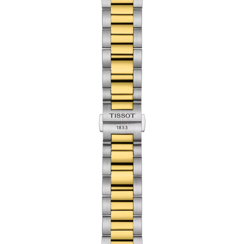 Tissot PR 100 Chronograph 40mm T150.417.22.091.00 bracelet close-up with butterfly clasp