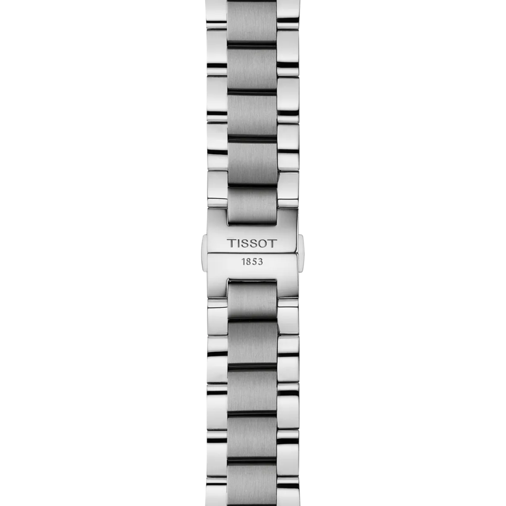 Tissot Chrono L 42mm black dial quartz chronograph T116.417.11.052.00 - stainless steel bracelet close-up