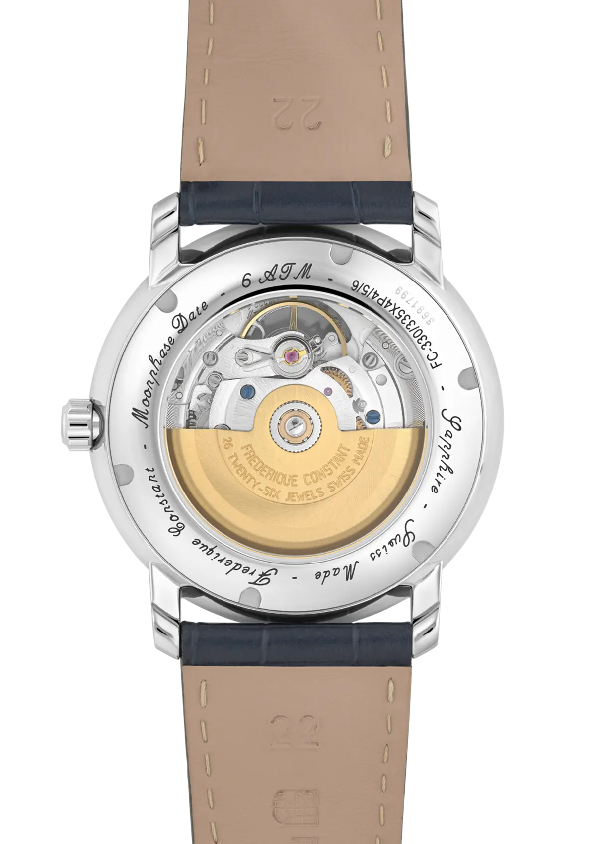 Frederique Classics Heart Beat Moonphase Date Automatic 40 MM Watch FC-335MCNW4P26