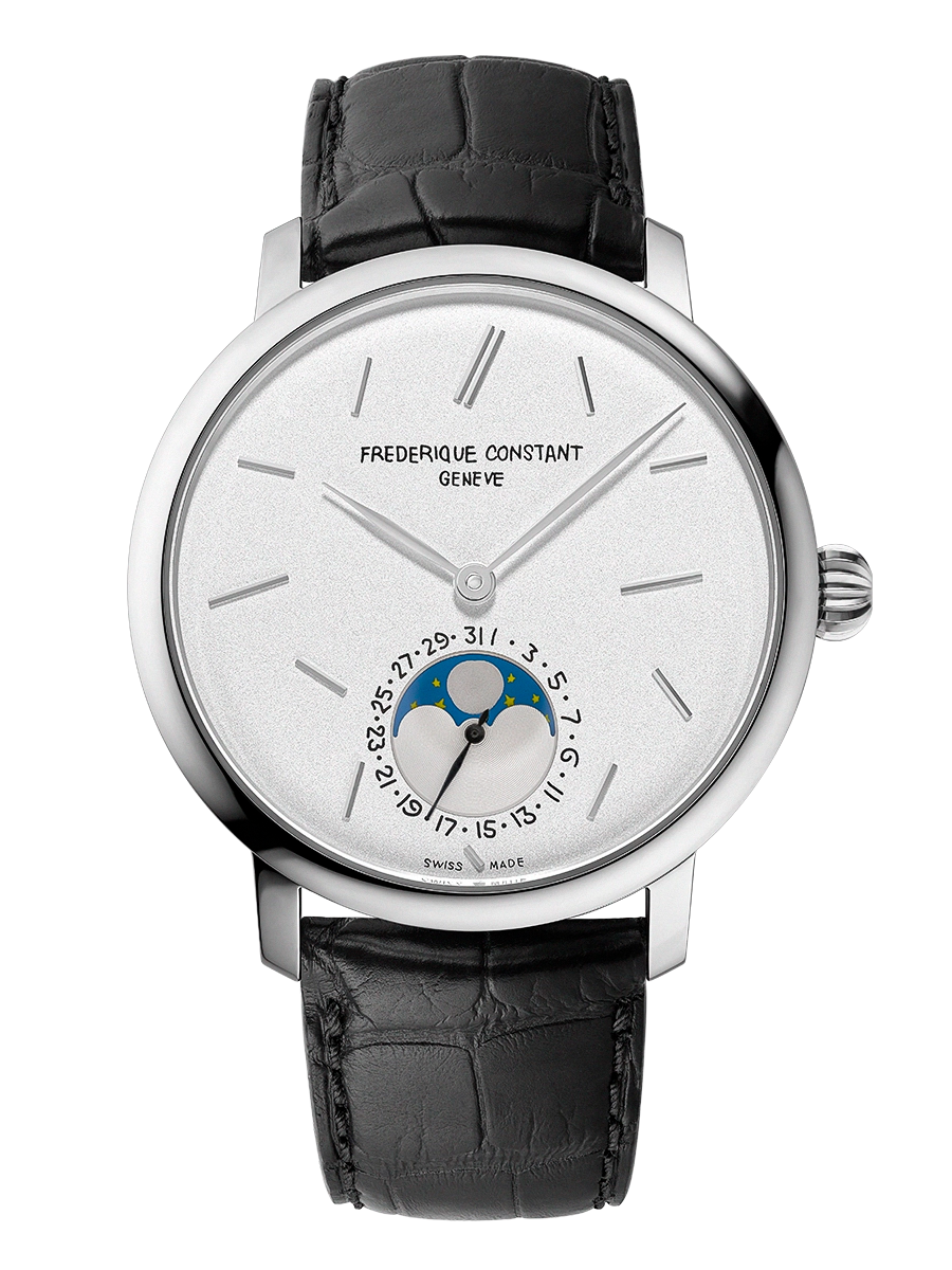 Frederique Slimline Moonphase Date LE Automatic 42 MM Silver Dial Watch FC-705SOC4S6