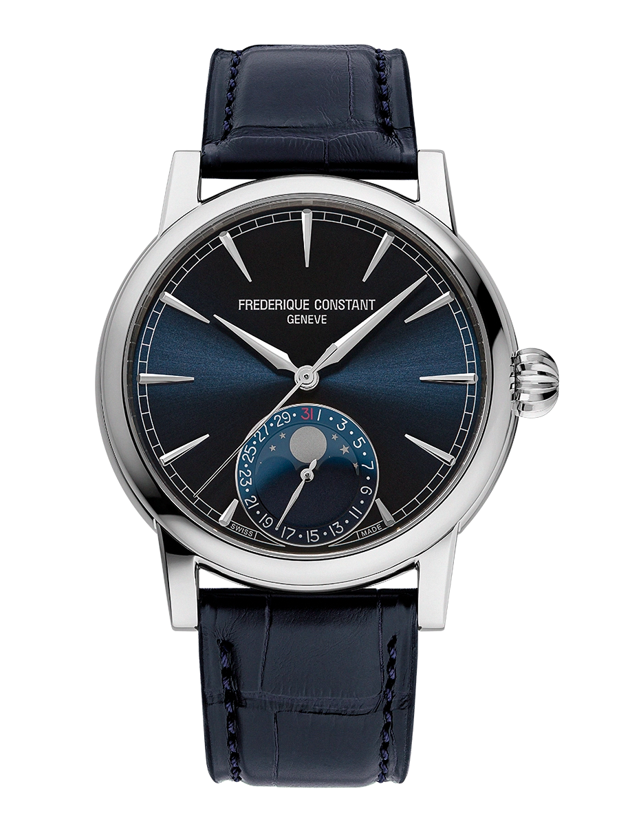 Frederique Flagship Classic Moonphase Date Manufacture Automatic 40 MM Blue Dial Watch FC-716N3H6