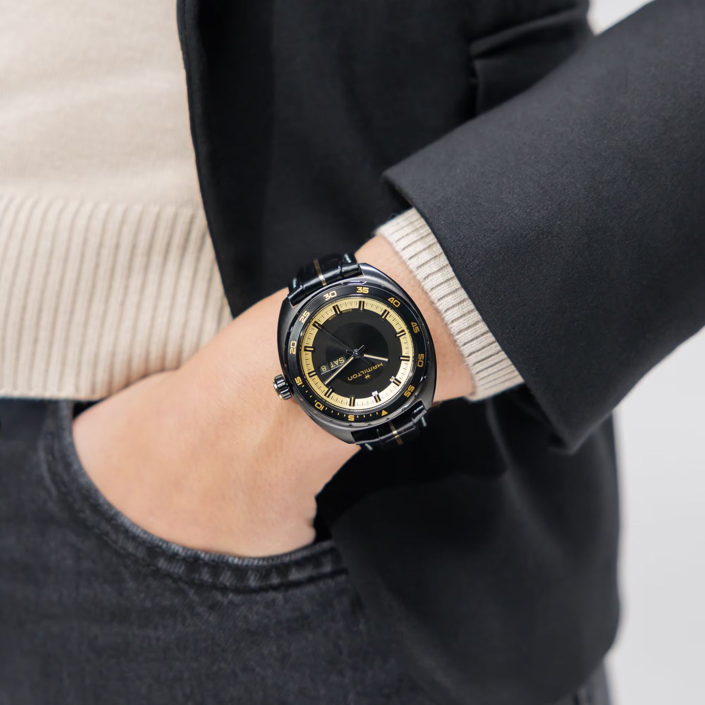 *PRE-ORDER* Hamilton American Classic Pan Europ Resident Evil Automatic 42 MM LE Black Dial Watch H35455730