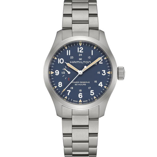 *PRE-ORDER* Hamilton Khaki Field Mechanical Power Reserve 40 MM Blue Dial Watch H69509140