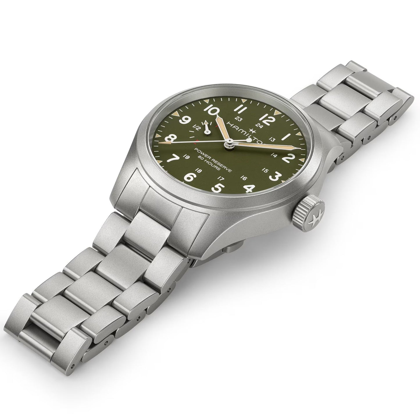 Hamilton Khaki Field Mechanical Power Reserve 40 MM Green Dial Watch H69509160