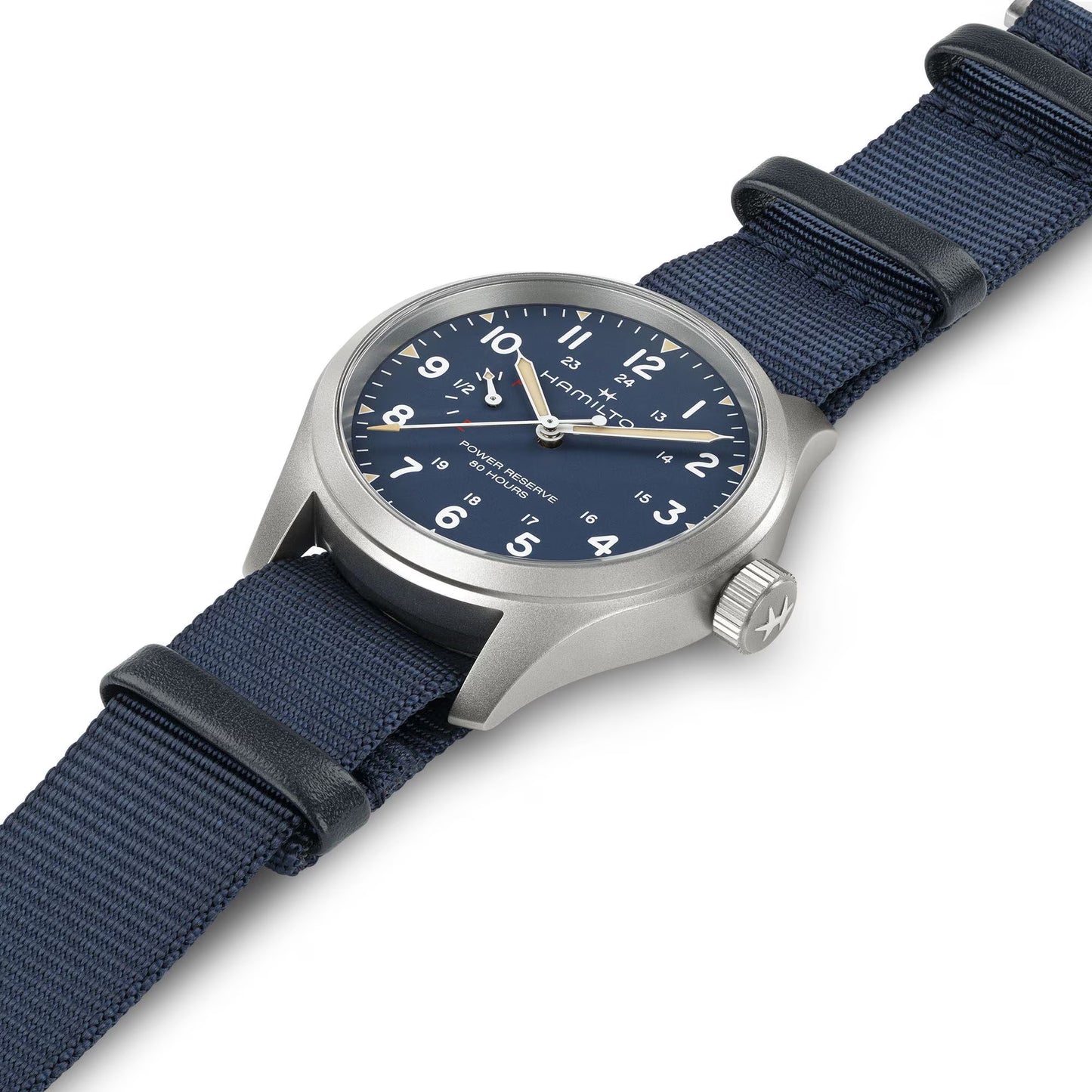 Hamilton Khaki Field Mechanical 40 MM Automatic Textile Strap Blue Dial Watch H69509940